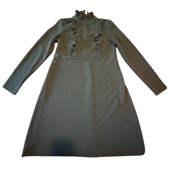 Sharagano Womens Green Ruffle Mock‎ Neck Dress 6  Coquette Feminine - Picture 1 of 7